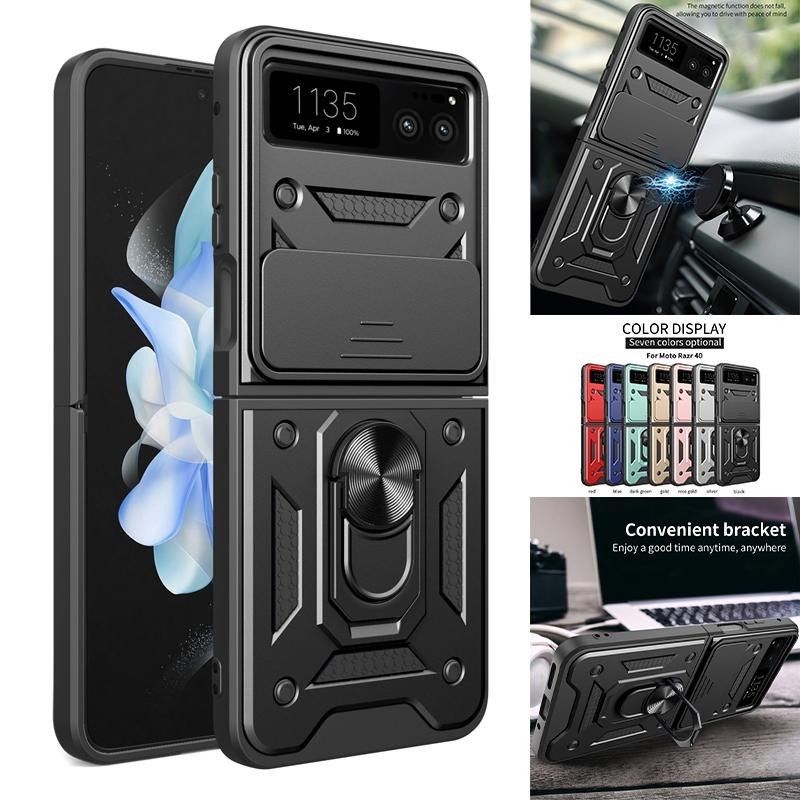 Dành Cho Motorola Razr 40 Ốp Lưng Trượt Camera Bảo Vệ Ốp lưng Motorola Moto Razr 40 Razr40 Từ Nhẫn G