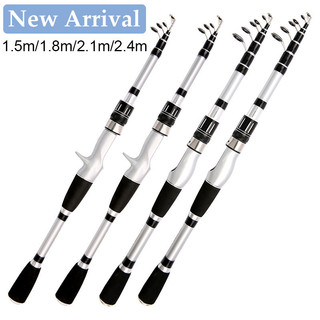  Hàng Mới Về Kính Thiên Văn Cần Câu Di Động Dài Đúc Cực Sợi Carbon Chống Rỉ Lớp Phủ Thân Cứng EVA Tay Cầm Baitcasting Câu Cá Cực Giải Quyết 