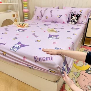 100% Cotton Kuromi Ga Trải Giường 8 Tùy Chọn Tấm Giường Nệm Vỏ Bảo Vệ Đơn / Siêu Đơn / Nữ Hoàng / Vua / Siêu Vua Kích Thước Chăn Ga Gối