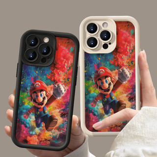 Cool Mario Qua Thời Gian Và Không Gian Ngộ nghĩnh Mềm Mại Vỏ Silicon Dày Cho IPhone 11 12 13 14 15 Pro Max 14 15 Plus 7 8 Plus X XR XS Max Vỏ Chống Rơi Bảo Vệ Toàn Diện Vỏ Camera