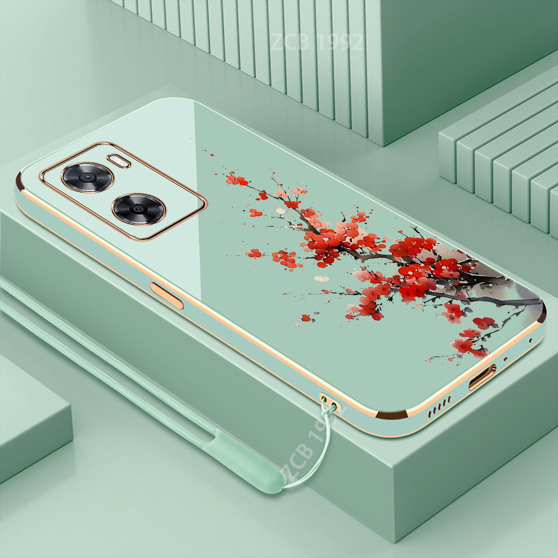 Ốp lưng OPPO A57 4G 2022 A77 4G 2022 A77S A57S A57 5G 2022 Ốp điện thoại TPU silicon cạnh thẳng mạ đ