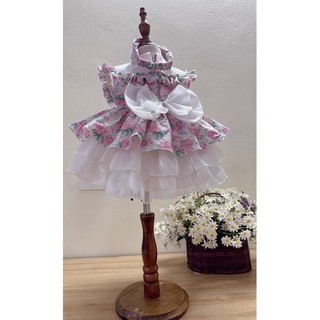 Đầm Lolita 3 tầng kèm băng đô cổ bèo 2 nơ