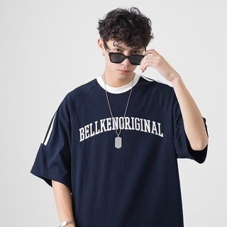 Unisex Mùa Hè 2024 Mới Rời Thường Ngày Raglan Tay Áo Thun Tay Ngắn Phong Cách Đường Phố Mỹ Nặng Cotton Nửa Tay Cổ Tròn Dành Cho Nam Và Nữ