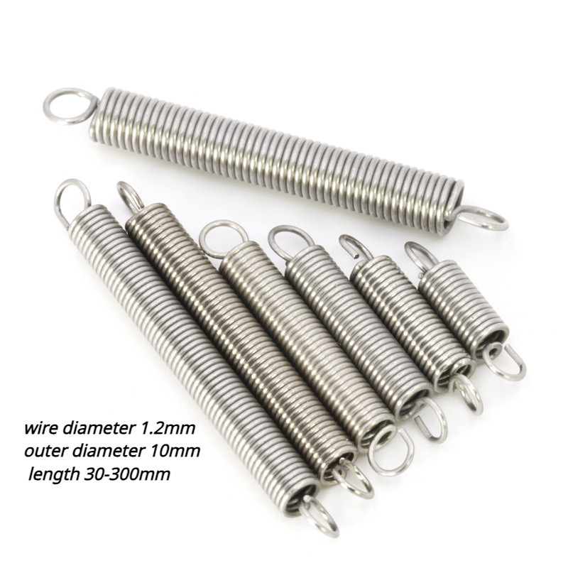 [YMH1]Lò xo kéo inox 304/Lò xo căng SUS304 (đường kính dây 1,2mm, đường kính ngoài 10mm, dài 30-300m
