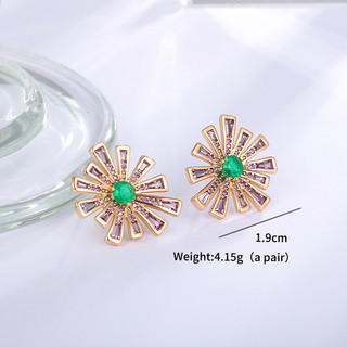 Caibao Series Nhiều Màu Sắc Đá Quý Nhân Tạo Bông Tai Hoa Cúc Nhỏ Cao Cấp Niche Nhật Bản Bông Tai Hàn Quốc Bông Tai