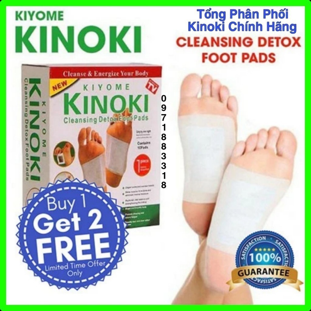 [Mua 10 - Tặng 10] 10 hộp Miếng Dán Thải Độc Chân Nhật Bản Kinoki Giảm Nhức Mỏi