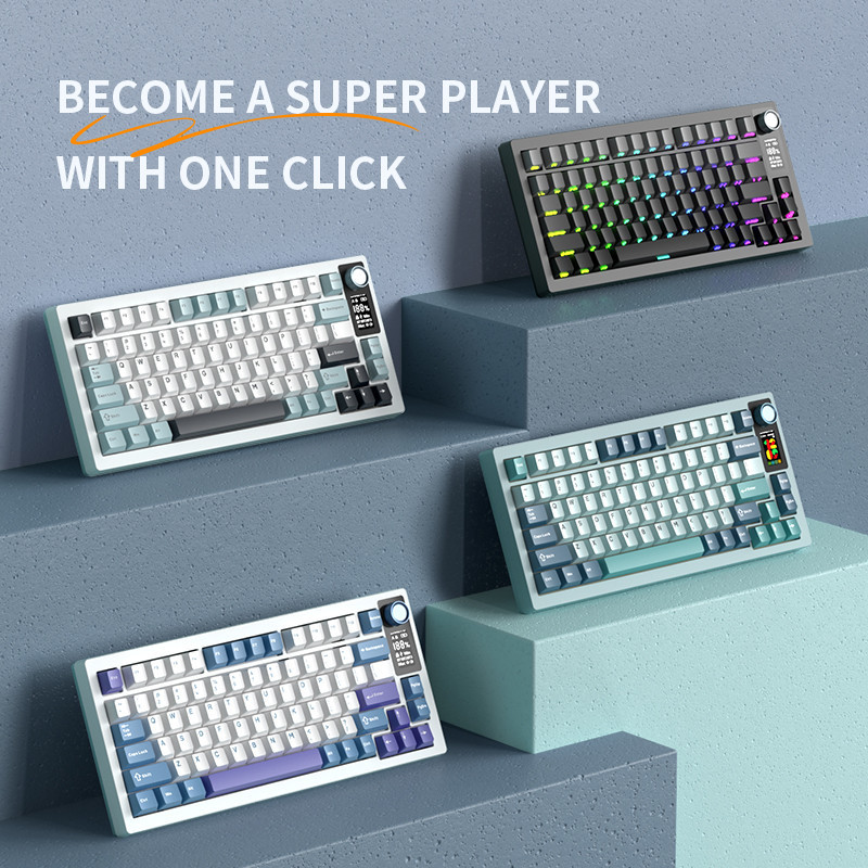 Langtu LT75 Mechanical Keyboard  Custom Keyboard with Knob Display 80keys Gasket Structure Full-key 