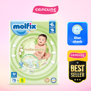 Bỉm tã dán Molfix thiên nhiên size M 6-11kg 76 miếng