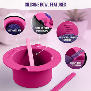 Elbbkg 400ml Sáp Ấm Làm Dày Chịu Nhiệt Bát Silicon Tẩy Lông Sáp Nồi Mới
