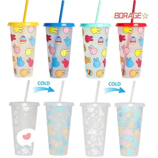 Cốc uống nước lạnh BORAG, Đồ dùng ăn uống có thể tái sử dụng Cốc đổi màu, Cốc cà phê đá đổi màu bằng nhựa cầm tay 710ml Nhà bếp
