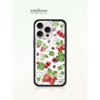 Wildflower Bugs n 'Berries WF Vỏ Điện Thoại Cho iPhone 16 15 14 13 12 Pro Max Silicon Cứng Chống Rơi Ốp Lưng Chống Sốc Cho iPhone 14 15 16 Plus