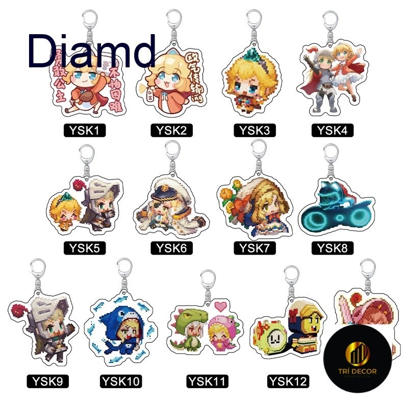 Móc Khóa Hóa Trang Nhân Vật Hoạt Hình Guardian Tales