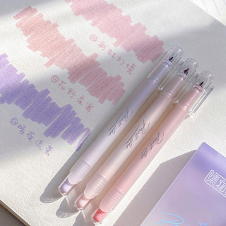 Bộ 3 Tối Giản Trong Suốt Highlighter Sinh Viên Dung Tích Lớn Nhanh Khô Mực Đánh Dấu DIY Planner Trang Trí Bảo Vệ Mắt Bút Nước