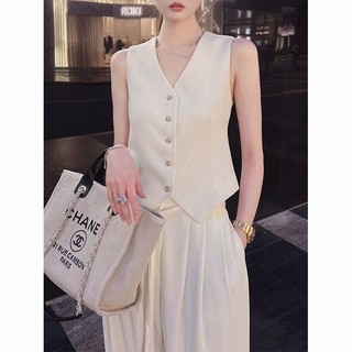 Bộ Đồ Công Sở Nữ Thời Trang Mùa Hè Phong Cách Mới Cao Cấp Quần Suông Gile Vest Thanh Lịch Đi Làm