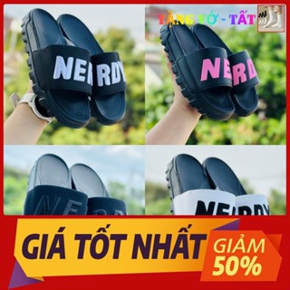 Dép nerdy quai ngang nam nữ đế Left Right cao 4cm, quai chữ NERRDY thêu nỗi ❤️FREESHIP ❤️Form rộng - chọn giảm 1 szie