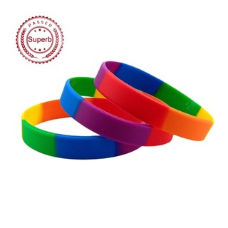Vòng đeo tay Pride Vòng tay silicon sọc cầu vồng cho phụ kiện nhận thức LGBT