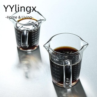 Cốc đo thủy tinh, Cốc đo Espresso thủy tinh 70ml / 100ml / 150ml, Dụng cụ nhà bếp dễ sử dụng Cửa hàng cà phê thủy tinh bắn