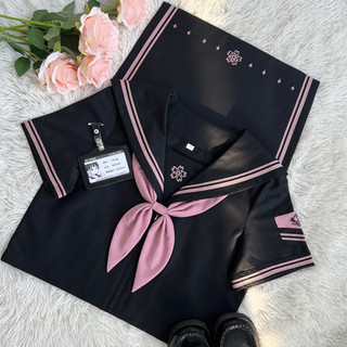 [Miêu Quần Quần] Set váy JK Seifuku đồng phục thiêu hoa anh đào học sinh Nhật Bản