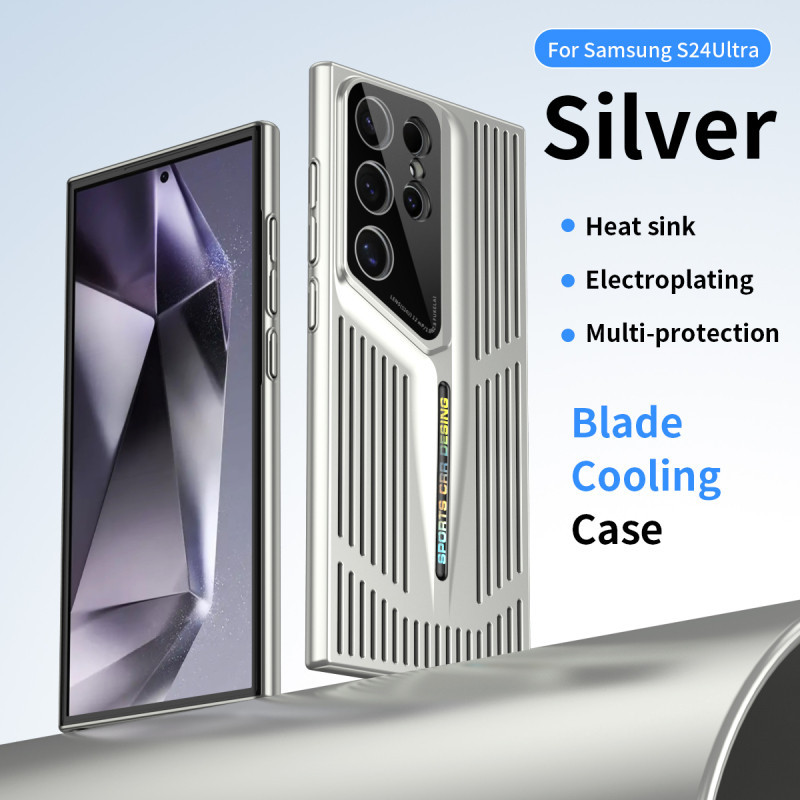 Siêu Mỏng Matte Blade Thiết Kế Lỗ Rỗng Tản Nhiệt Ốp lưng Samsung S24 S23 S22 Ultra Plus Bảo Vệ Ống Kính Máy Ảnh Ốp Lưng Cứng Chống Sốc