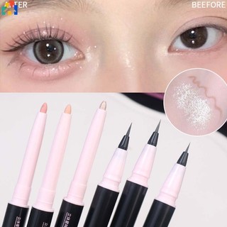 Hai Đầu Nằm Silkworm Highlighter Bút Kẻ Mắt Độ Bóng Cao Làm Sáng Mắt Dưới Mí Mắt Phác Thảo Đường Viền Lấp Lánh Dính