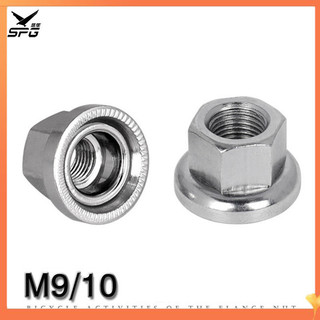 Spg phụ kiện xe đạp 9 mm hub đai ốc trục sau đai ốc mặt bích bánh trước 10 mm bánh sau vít chống trượt trục trước đai ốc