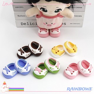 Giày đi bộ búp bê RAINBOW, Giày búp bê nhiều màu cao su mềm, Phụ kiện búp bê hoạt hình Cotton 20cm Giày Mini Đồ chơi trẻ em