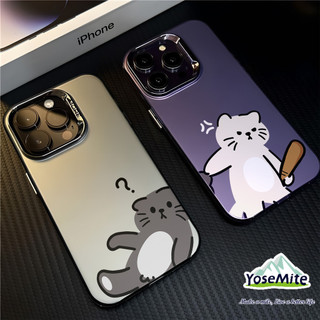 ốp lưng iphone 16 15 11 Hài hước hoạt hình mèo cặp vợ chồng Ốp điện thoại silicon mềm hình kim loại mạ thời trang cho iPhone 15 Pro Max 14 XR 13 11 12 Pro Max 8 7 6 6S Plus X Xs Max Se 2020 13 12 11 Thương hiệu hợp thời trang