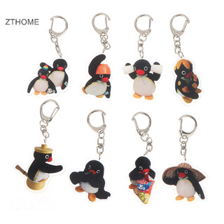 Zthome Pinguin Hoạt Hình Dễ Thương Acrylic Búp Bê Móc Khóa Kawaii Đồ Chơi Ba Lô Mặt Dây Chuyền Schoolbag Trang Trí Ngộ nghĩnh Móc Chìa Khóa Quà Tặng HOT