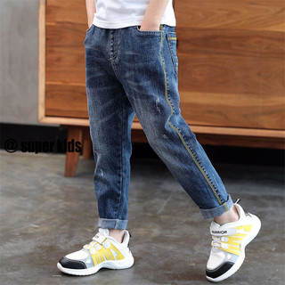 SUPER KIDS Quần áo trẻ em Quần denim bé trai Quần trẻ em Quần jean phiên bản Hàn Quốc dành cho trẻ em