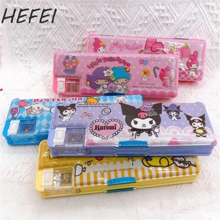 HEFEI Hộp Đựng Bút Chì Cho Bé Gái Đa Năng My Melody Kuromi Hoạt Hình Kawaii Hộp Bút Chì