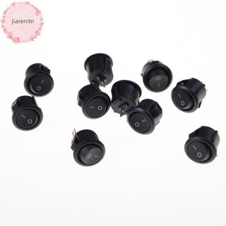 Jiarenitn 10 Cái 16mm Công tắc Rocker Thuyền tròn nhỏ 2 chân Công tắc Rocker ON-OFF vn