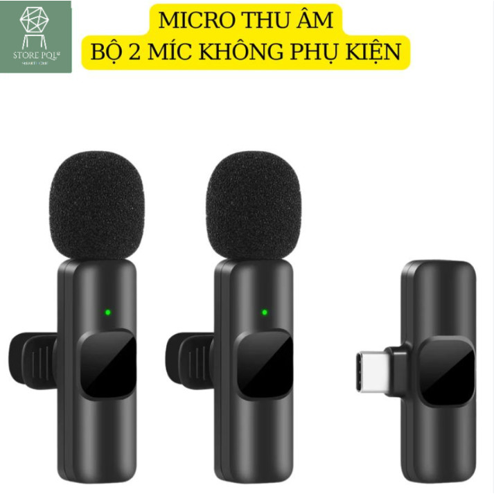 Micro thu âm cài áo không dây K9 lọc tiếng ồn, thu âm rõ, micro phục vụ quay vlog, livestream, youtu