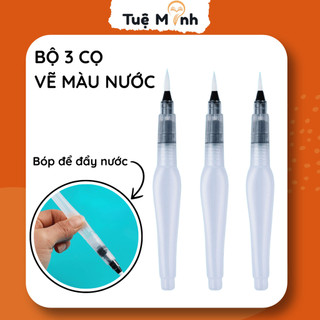 Combo 3 bút lông chuyên dụng mềm nhiều size vẽ tranh màu nước
