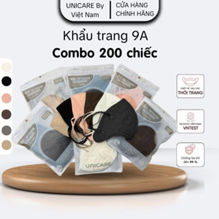 [Võ Hà Linh X UNICARE] COMBO 200 chiếc Khẩu Trang 9A UNICARE chống nắng toàn diện dày dặn 5 lớp - Hàng chính hãng