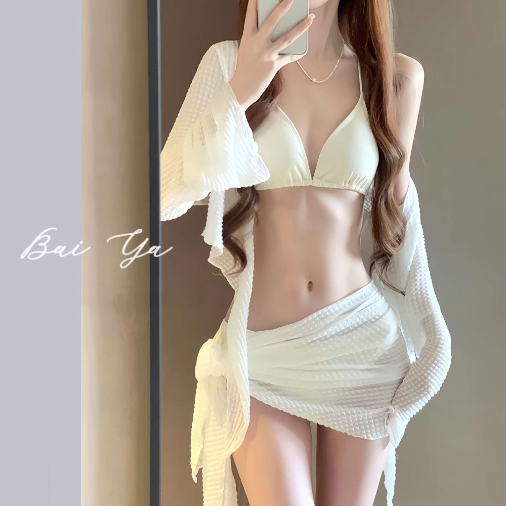Meet-Adm Đồ Bơi Bikini Đi Biển Bốn Món Xốp Tay Dài + Áo Bra Sang Chảnh Thời Trang Mới Gợi Cảm | BigBuy360 - bigbuy360.vn