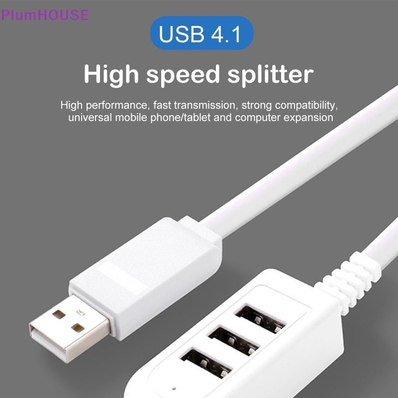 Plumhouse 1.2M Cáp USB Nối Dài Dây Sạc HUB Hơn Bộ Chia Phong Cách Mới 3 USB HUB Cáp Sạc Sạc Sạc Nhan