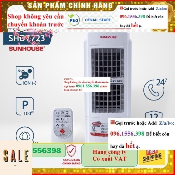 [CHÍNH HÃNG] Quạt điều hòa hơi nước Sunhouse SHD7723 (thanh lý trưng bày )- Mới 100% sale