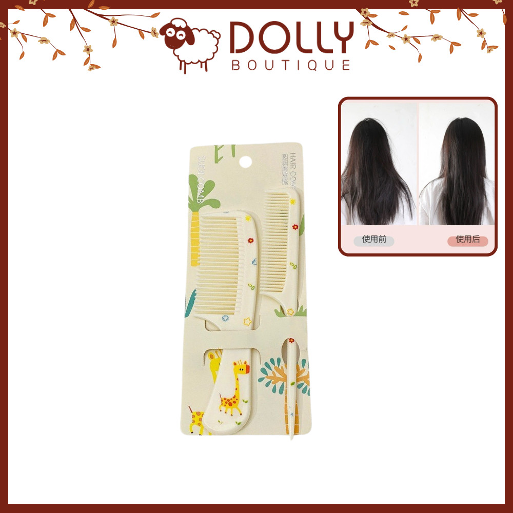 Set 2 Lược Chải Tóc Họa Tiết Cute - Vàng Hươu Cao Cổ | BigBuy360 - bigbuy360.vn