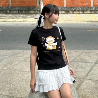 Áo baby tee nữ daalaa store in hình chú vịt say hi a51076
