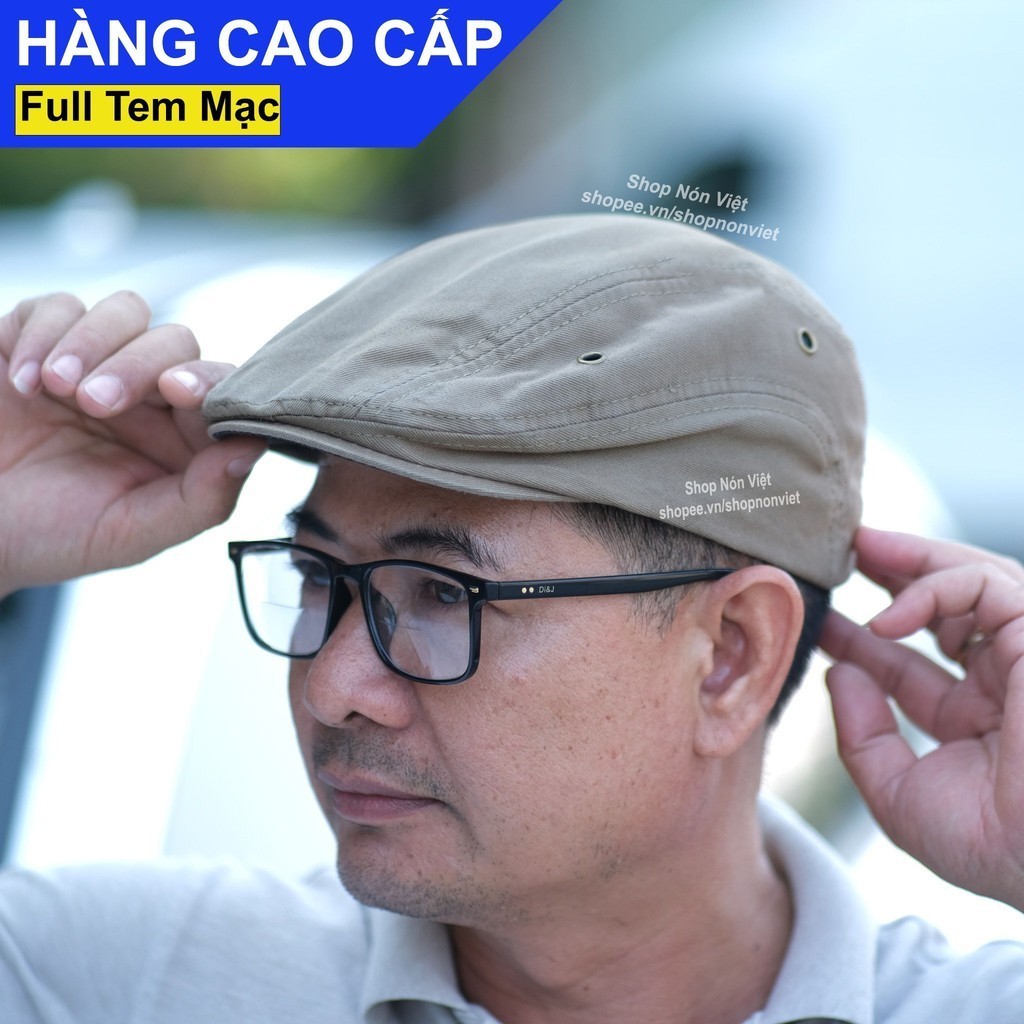 Mũ Nồi Nam Nón Beret Mỏ Vịt Nam Màu Xám Đậm Vải Kaki Cotton Thoáng Mát Form Mềm Thời Trang Cao Cấp