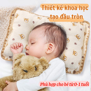 Gối Lõm Xô Cho Bé Sơ Sinh Grand Haven Thiết Kế Khoa Học Chất Liệu Vải Muslin Cao Cấp Phong Cách Hàn Quốc
