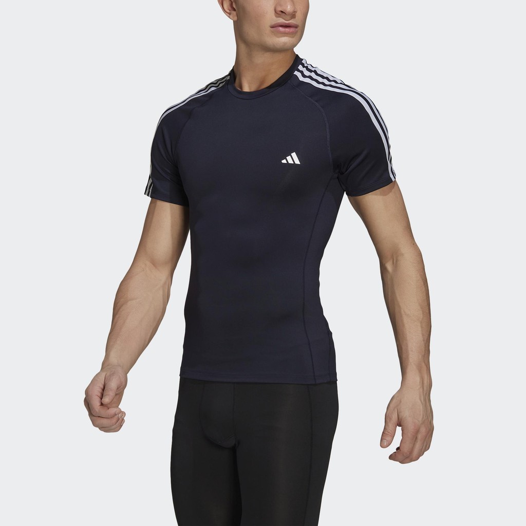 Adidas Tập luyện Áo Thun Tập Luyện 3 Sọc Techfit Nam Màu xanh da trời HJ9911