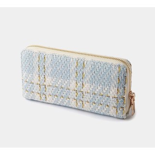 Ví dài nữ dệt Houndstooth Ví đựng tiền xu ly hợp dung tích lớn