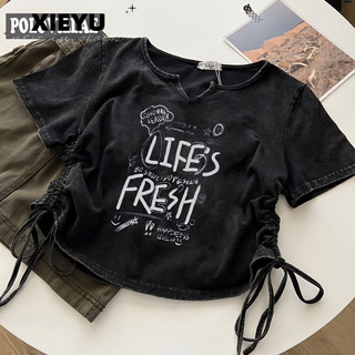 XIEYU áo phông áo thun nữ croptop baby tee Casual Minimalist Cổ điển thời trang A29J28T 17Z240424