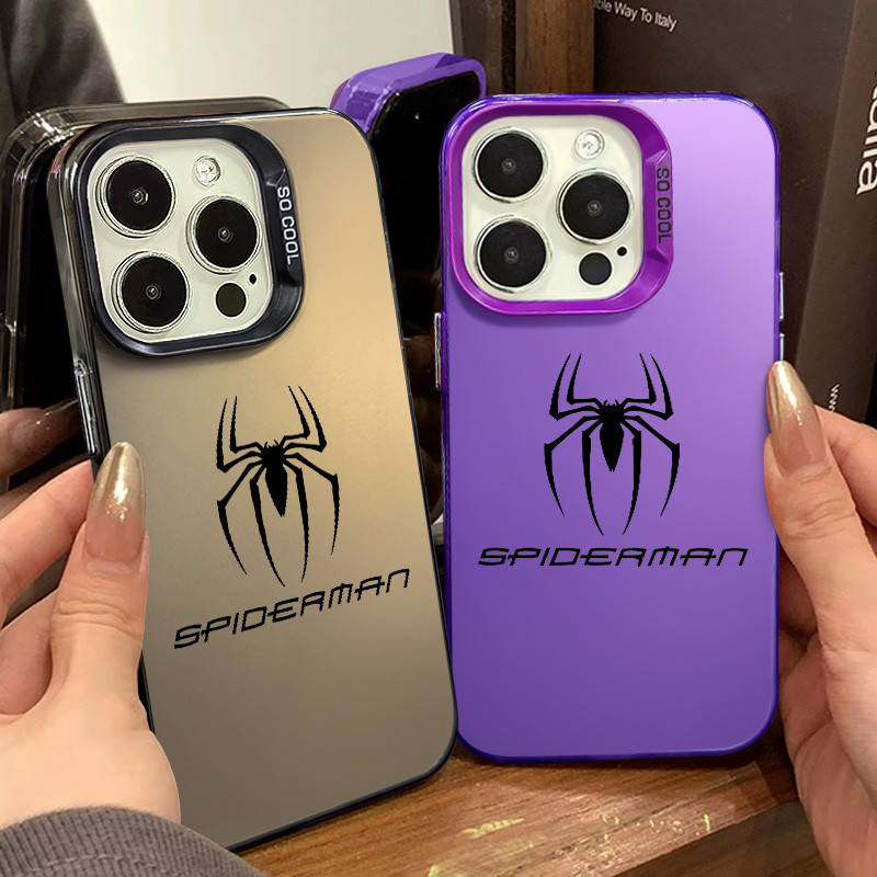 Ốp điện thoại họa tiết nhện đen sáng tạo mới Tương thích cho IPhone 15 14 13 12 11 Pro Max 7 / 8 Plus Se2020 Xr X Xs Max Macropore Lens Vỏ silicon cứng chống sốc