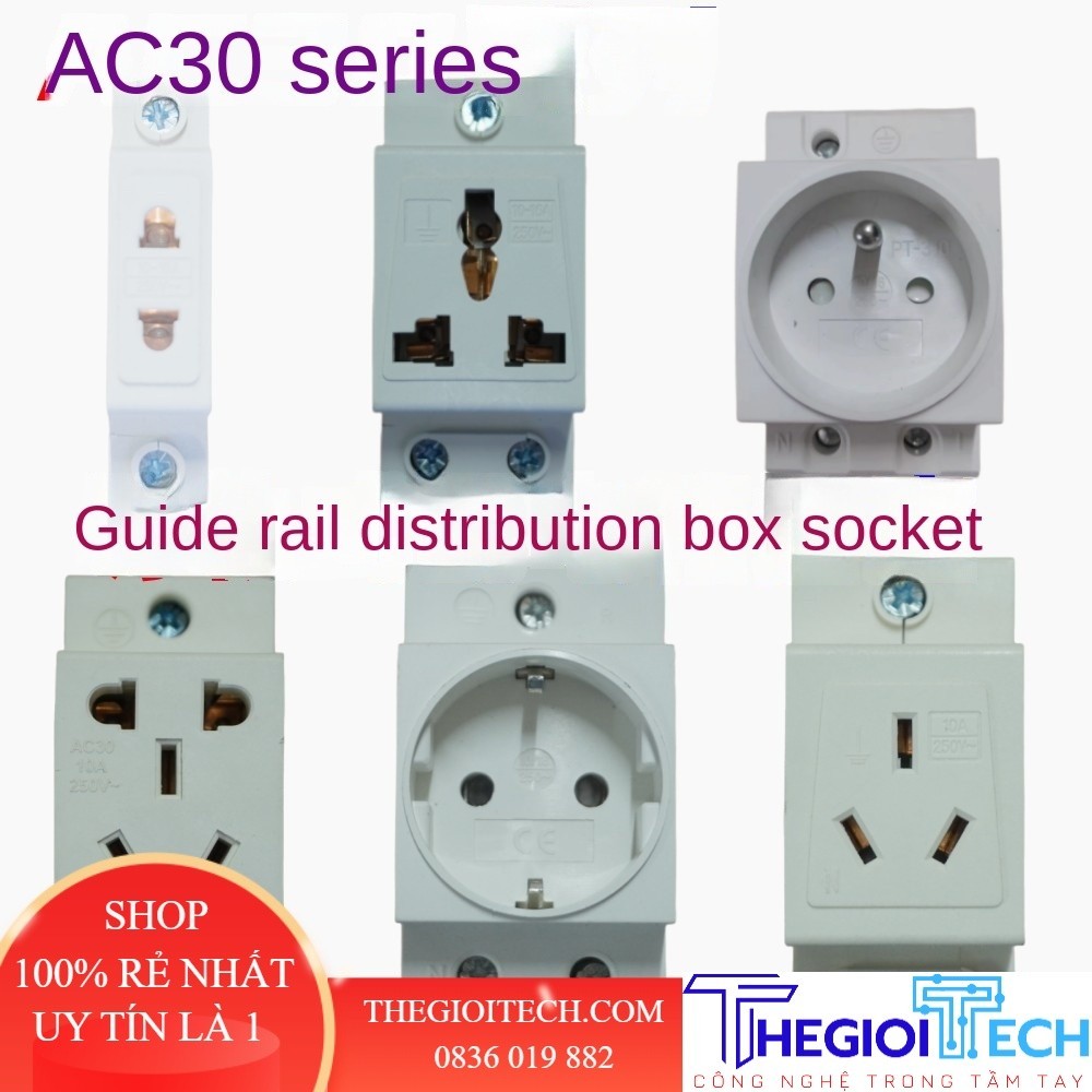 Ổ Cắm cài ray dẫn Hướng Tiêu Chuẩn Châu Âu/Tiêu Chuẩn Mỹ Ổ Cắm Hộp Phân Phối 10a16a Ổ Cắm Mô-đun Ac30 2 Lỗ 3 Lỗ 5 Lỗ - 3 Lỗ 10-16a