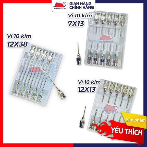Kim tiêm inox vỉ 10 cái dùng chích thuốc, vắc xin gia súc, gia cầm, heo, bò, gà đa dạng kích thước