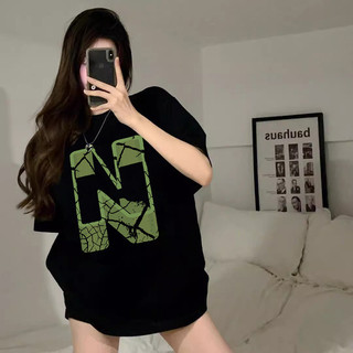 HIIXIIVI 100% Cotton Tay Ngắn Oversize Unisex Áo Thun Plus Size Người Phụ Nữ Tee Baggy Hoạt Hình Áo