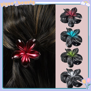 Kẹp tóc bên hoa Plumeria 6CM Hoa sứ đen Hoa cá mập nữ Kẹp tóc hoa nụ đỏ Kẹp tóc đuôi ngựa HB