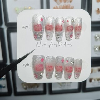 Handmade Đeo Móng Tay Đầu Làm Móng Tay Có Thể Là Móng Tay Miếng Dán Móng Tay Mắt Mèo Dễ Thương Mùa Thu Đông